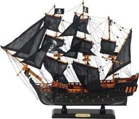 LEAN Toys Zberateľský model dekoratívnej plachetnice Black Pearl 49x43cm