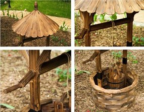 Záhradná dekorácia - drevená studňa