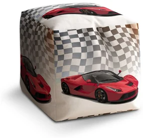 Sablio Taburet Cube Ferrari Závodná vlajka: 40x40x40 cm