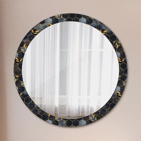 Okrúhle ozdobné zrkadlo Šesťuholník fi 100 cm