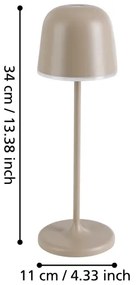 Eglo 900461-LED Stmievateľná vonkajšia lampa MANNERA 2,2W/5V 1800mAh béžová IP54