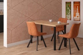 Vintino Jedálenský stôl LUNARO 128 × 67 cm – dub zlatý craft / čierny