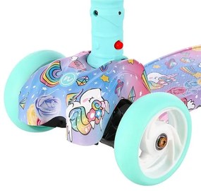 Detská trojkolesová kolobežka NILS Fun HLB15A Mint s LED