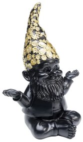 Gnome Meditation dekorácia 19 cm čierna/zlatá