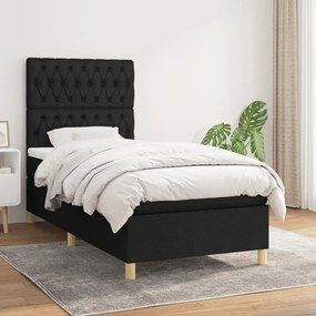 Boxspring posteľ s matracom čierna 100x200 cm látka 3142555