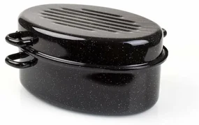 Banquet 2-dielny oválny smaltovaný pekáč CULINARIA Black, 38 cm