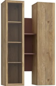 Nástenná polica INAR dub/hnedá