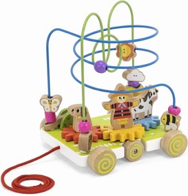 Ťahacie bludisko 2 v 1 – drevená motorická hračka s figurkami