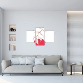 Obraz - Ružová florálna abstrakcia N⁰2 (90x60 cm)