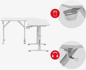 Herný rohový stôl Hero 7.3 biely