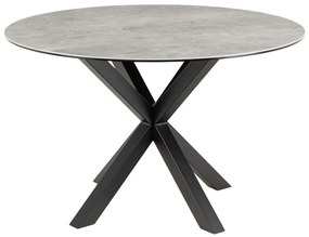 Jedálenský okrúhly stôl Heaven 119 cm sivý mramor/čierny