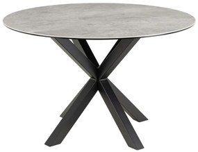 Jedálenský okrúhly stôl Heaven 119 cm sivý mramor/čierny