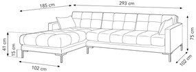Rohová pohovka mamaia ľavá 293 cm oranžová MUZZA
