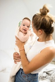 Babymatex Osuška s kapucňou MAXI PRINT 100x100 cm - Smotanová