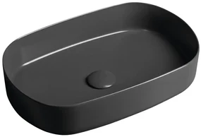 Isvea Isvea, INFINITY OVAL keramické umývadlo na dosku, 55x36cm, antracit, 10NF65055-2C