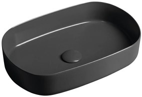 Isvea Isvea, INFINITY OVAL keramické umývadlo na dosku, 55x36cm, antracit, 10NF65055-2C