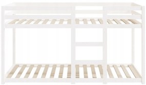 VidaXL Poschodová posteľ biela 90x200 cm borovicový masív manželská