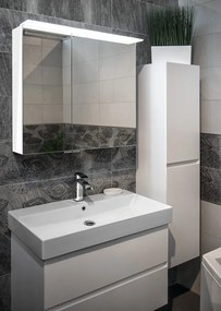Sapho Sapho, LINEX galérka s LED osvetlením, 80x70x15cm, biela, LX080-0030