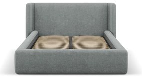Tmavosivá čalúnená dvojlôžková posteľ s úložným priestorom s roštom 200x200 cm Jason – Windsor &amp; Co Sofas