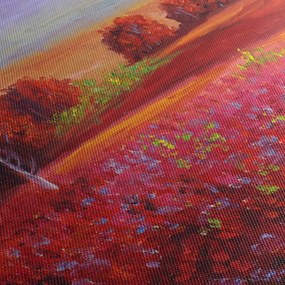 Obraz červenej krajiny (120x50 cm)