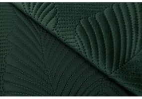 Vrchná prikrývka na posteľ prešívana s motívom listov zelená FERN 200 x 220 cm