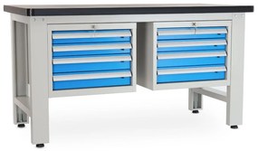Dielenský stôl Solid MDF-44, 150 cm, 2 závesné boxy, čierna