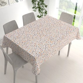 Biante Bavlnený obdĺžnikový obrus Sandra SA-720 Oranžovo-hnedo-béžové drobné kvietky na smotanovom 60x100 cm