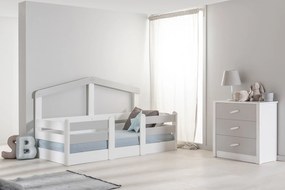 Zásuvková komoda Boom - biela/šedá