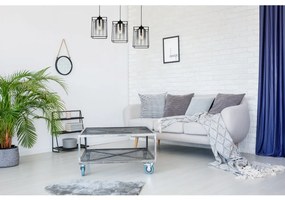 Závesné svietidlo Hella Cage, 3x grafitové sklenené tienidlo v kovovom ráme