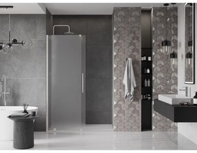 Mexen Velar, posuvné sprchové dvere do otvoru 150 cm, 8mm sklo námraza, brúsená oceľ, 871-150-000-31-97