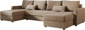 AKCIE Rozkladacia sedacia súprava do U VENORIA 285x146 cm, béžová + 2 vankúšiky ZDARMA II. akosť