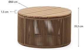 Okrúhly záhradný odkladací stolík s doskou z akácie ø 60 cm Dandara – Kave Home