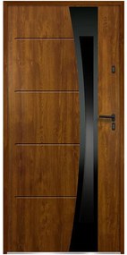 Dvere vchodové Asteria P55 90L zlatý dub