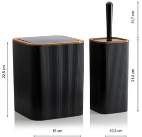 Kúpeľňový set ZOYA 5 ks čierna/hnedá