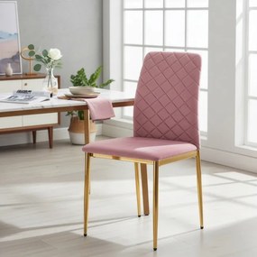 Jedálenská stolička MAVERIK zlatá / ružová