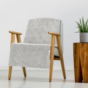DEKA Z MIKROFLANELU CARO 70X160 CM STRIEBORNÁ