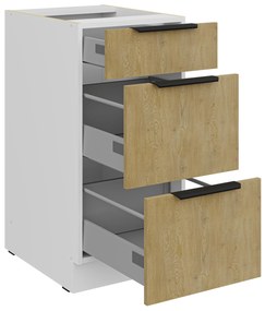 Dolná kuchynská skrinka Carminia 40 D 3S BB PREMIUM BOX (dub cremona + biela). Akcia -21%. Vlastná spoľahlivá doprava až k Vám domov. 1128049