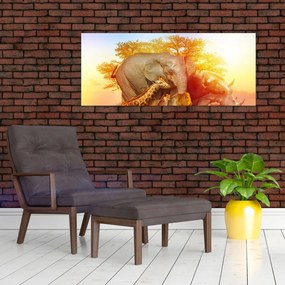 Obraz afrických zvieratiek (120x50 cm)