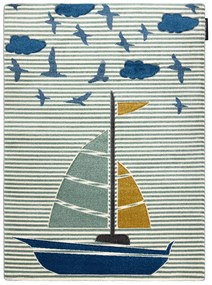 Dywany Łuszczów Detský kusový koberec Petit Sail boat green - 80x150 cm