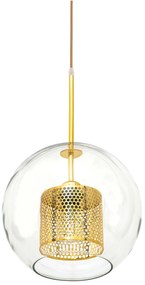 Toolight - závesná sklenená lampa APP555-1CP 25cm, zlatá, OSW-08748