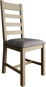 Jedálenská stolička so šedým látkovým poťahom, 45x52x105 cm