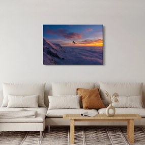 Obraz pri západe slnka, Mt. blanc (90x60 cm)