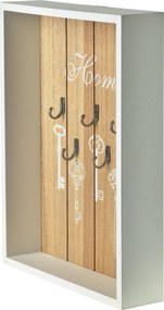 Drevená skrinka na kľúče STACY Key 22x5x28,5 cm biela/hnedá