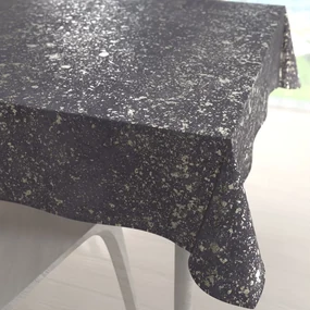 Biante Veľký zamatový štvorcový obrus Isabela IBL-004 Gold Design tmavo sivý 150x150 cm
