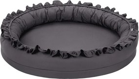 Mini hniezdo pre deti s volánom grafitová