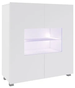 Vitrína Brenali BR01 (čierny + čierny lesk) (osvetlenie led modré). Vlastná spoľahlivá doprava až k Vám domov. 1053847