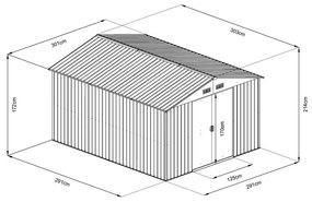 Záhradný domček na náradie Avenberg 3.0 x 3.0 m ANTRACIT SD-X1010-H170