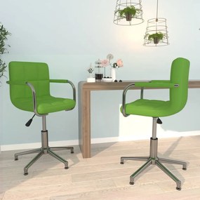 Otočné jedálenské stoličky 2 ks zelené umelá koža