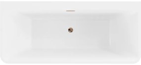 Mexen Volta, voľne stojaca nástenna vaňa 170 x 75 cm, biela, ružové zlato prepad, 51131707500-60