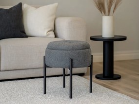 CH Taburetka s úložným priestorom Nora - sivá